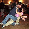 A no-hands Lindy Hop dip.