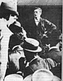 Winston Churchill in Durban in the British Cape Colony in 1899. Delivering a speech after escaping from a South African prisoners' of war camp.