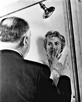 Alfred Hitchcock and Janet Leigh