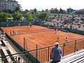 Qualification en double sur les courts secondaires de Roland Garros.