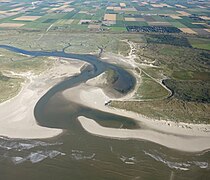 Aerial view of the dunes De Slufter