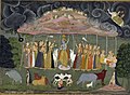 Krishna upholding the Govardhan hill, c. 1690 from Bikaner.