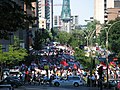 A view looking down on the August 6 Montréal demonstration.