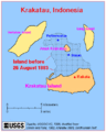 Map of Krakatau, Indonesia