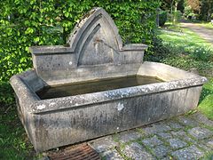 Basin to scoop water to water flowers on graves