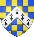 Arms of Newburgh, Earl of Warwick: Chequy or and azure, a chevron ermine