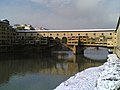 Ponte vecchio with snow