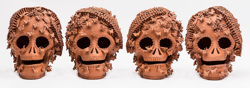 Mexican clay skulls