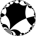 Isohedral tiling of the hyperbolic plane by ideal octagons.