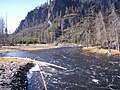 Firehole River Entering National Park Meadows At Madison Junction