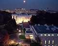 West Wing at night (seen from the old executive building), in the background, the Executive residence