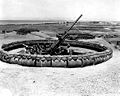 90mm anti-aircraft gun on Okinawa, July, 1945.