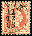 5 kr, GYÖR in 1868 (early indication of year)