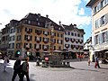 Market square with St.-Ursus-Brunnen (Saint Ursus Fountain)