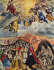 Adoración del nombre de Jesús, de El Greco. Ca. 1580.