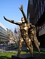 "To break the wall". Sculpture (4 meters) in front of the embassy of Bulgaria