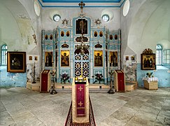 Interior of Estonian Orthodox Church Reomäe Andrew the Apostle Church, Reo, Saaremaa island