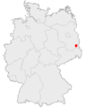 Deutsch: Position von Cottbus in Deutschland English: Location of Cottbus in Germany