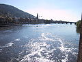 Neckar river with view on Heidelberg, Germany