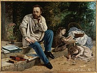 Proudhon and his children label QS:Len,"Proudhon and his children" label QS:Lpl,"Proudhon i jego dzieci" label QS:Lfr,"Proudhon et ses enfants" (1865)