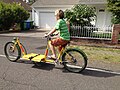 Child riding a cargo bike