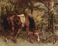 Horse in the woods label QS:Len,"Horse in the woods" label QS:Lpl,"Koń w lesie" label QS:Lde,"Pferd im Walde" (1863)