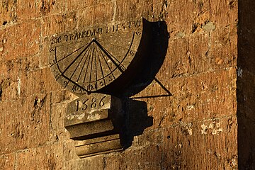 A sundial dated 1586 in Ilminster, Somerset