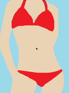 Red bikini drawing