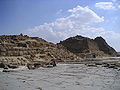 Vue des trois pyramides des reines de Khéops à l'est de la Grande Pyramide