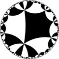 Regular tiling of the hyperbolic plane by pentagons.