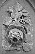 Stone rose on a grave