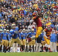 USC Trojans making a catch vs. the UCLA Bruins