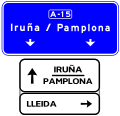 Examples of bilingual signs in Spain.