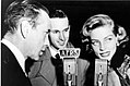 With Lauren Bacall (right) for broadcast to troops during WWII