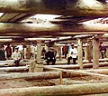 Laying concrete on the dam's foundation on the Oka River. 1912