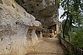 841) Village troglodyte médieval ruiné de La Madeleine, Tursac, Dordogne. 18 septembre 2011