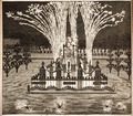 Fireworks at the inauguration of King William III of England. Histoire de Guillaume III, 1703.