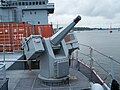 The naval version – remote controlled revolver cannon MLG 27 onboard an Elbe class tender of the German Navy