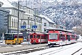 * Nomination Brig railway station and station square with trains of the Matterhorn-Gotthard Railway --JoachimKohler-HB 02:45, 16 August 2022 (UTC) * Promotion  Support Good quality. Useful to add a CAT for the snow/winter. --Tagooty 03:38, 16 August 2022 (UTC)