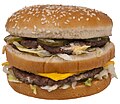 * Nomination A McDonald's Big Mac hamburger, as bought in the United States. By User:Evan-Amos --Blurred Lines 15:39, 25 March 2014 (UTC) * Promotion Good quality. --Coyau 17:03, 25 March 2014 (UTC)