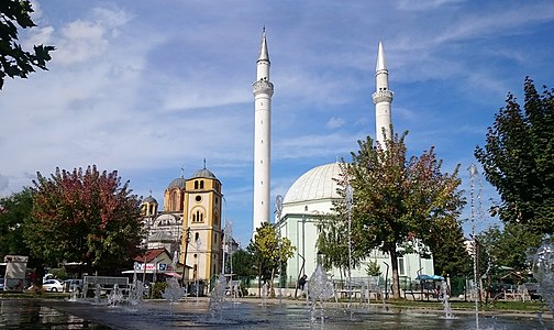 Mosque and Orthodox Church, Ferizaj Photograph: Miloti00