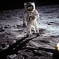 Buzz Aldrin on the moon.