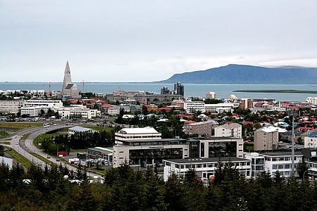 Reykjavík - a remote view of Akranes, Akrafjall