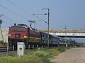 * Nomination A WAP4 hauling Secunderabad to Sirpur Kaghaznagar Intercity express near Secunderabad.--Nikhilb239 12:46, 13 November 2016 (UTC) * Decline  Oppose Only the white electrical box in the foreground is sharp, the train is out of focus. With focal lenght 55 mm f5.6 is too large aperture for this kind of photos. Dmitry Ivanov 13:15, 13 November 2016 (UTC).