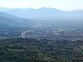 View from Monte Subasio down the Clittuno valley with distant Trevi.