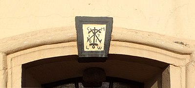 Lintel with keystone (1761) in Saarburg (Germany)