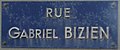 Plaque de rue à Ploudalmézeau : Gabriel Bizien.