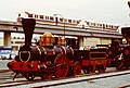 The SkyTrain (background) was introduced in 1986 at Expo 86. Pictured here was the SteamExpo 86 exhibit