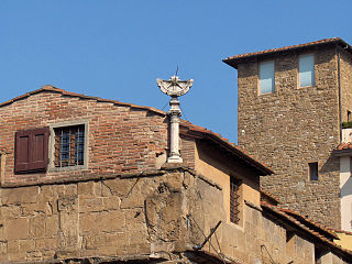 Sundial on the Ponte vecchio, Florence, Italy