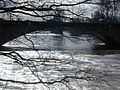 Mülheim, Mendener Brücke (B1) bei Hochwasser